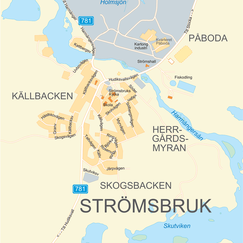 Karta över Strömsbruk