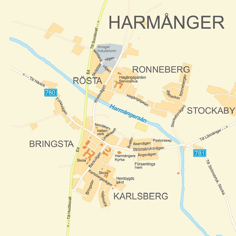 Karta över Harmånger