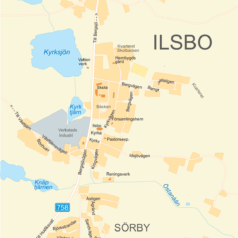 Karta över Ilsbo