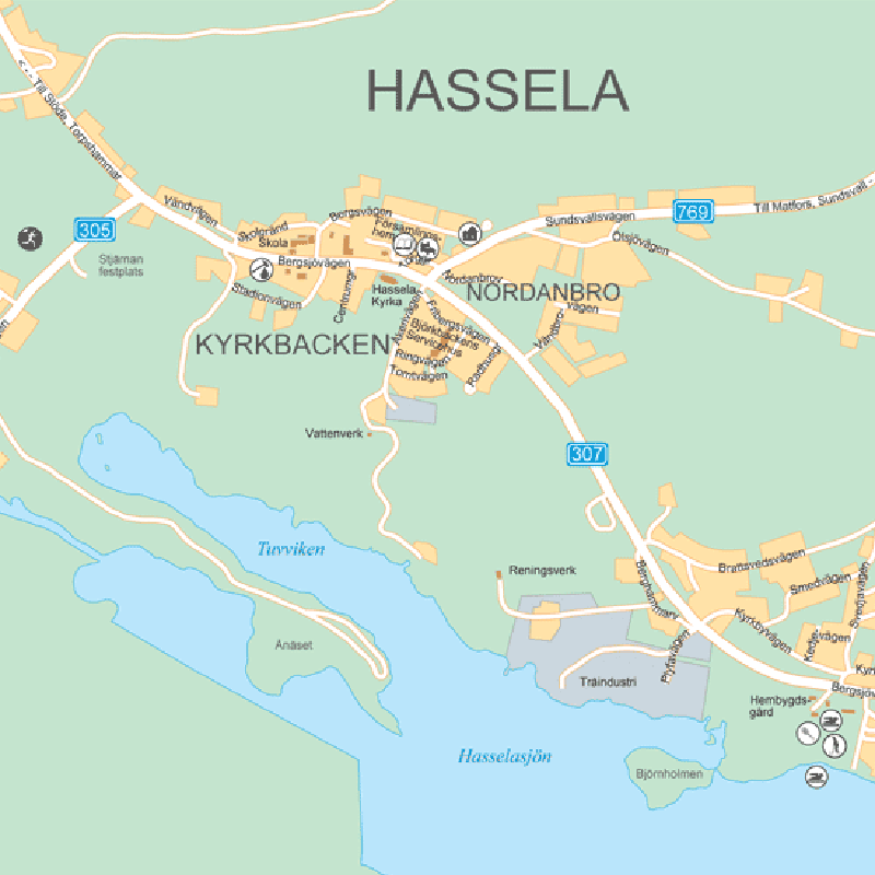 Karta över Hassela
