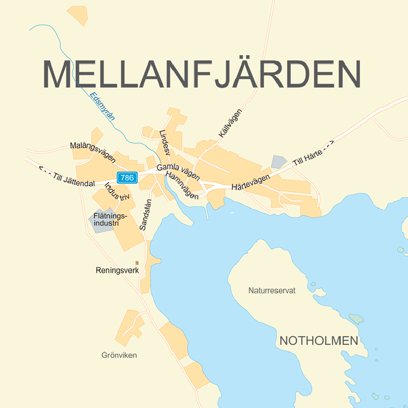 Karta över Mellanfjärden